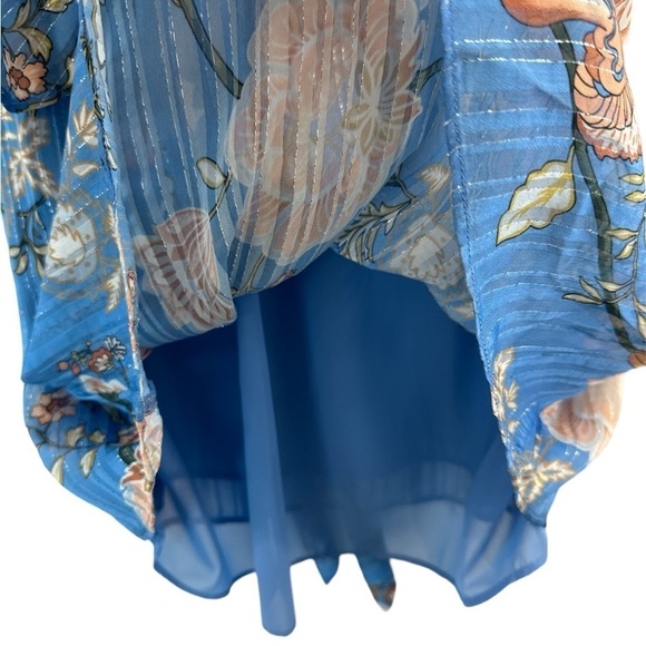 Ramy Brook Printed Sue Ruffle Sleeve Top in Ocean - Picture 7 of 12